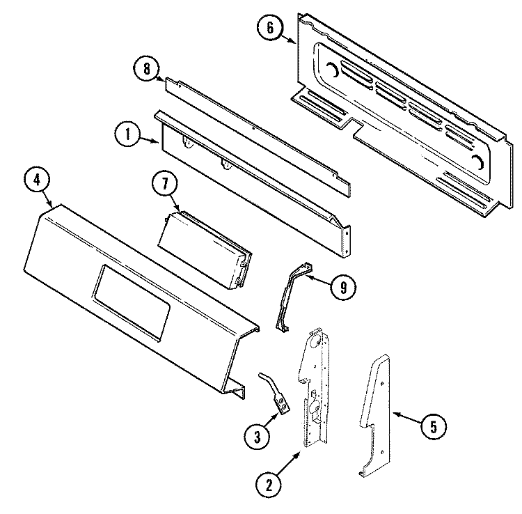 CONTROL PANEL Diagram and Parts List for CGR3520BDH  Magic Chef Range