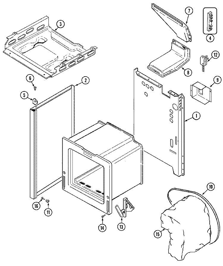BODY Diagram and Parts List for GM3111GXAW  Maytag Range