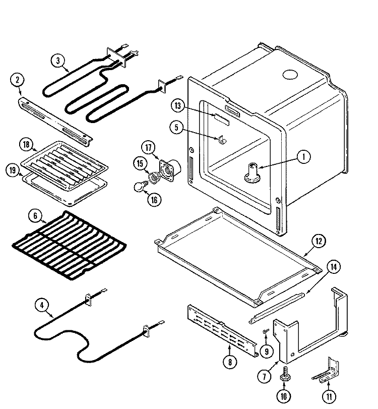 OVEN / BASE Diagram and Parts List for AER1350AMH  Admiral Range