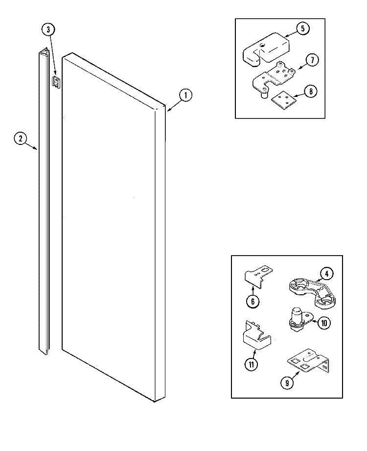 FRESH FOOD OUTER DOOR (JCD2389DES) Diagram and Parts List for JCD2389DES  Jenn-Air Refrigerator