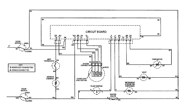 WIRING INFORMATION Diagram and Parts List for MDC5100AWB  Maytag Dishwasher