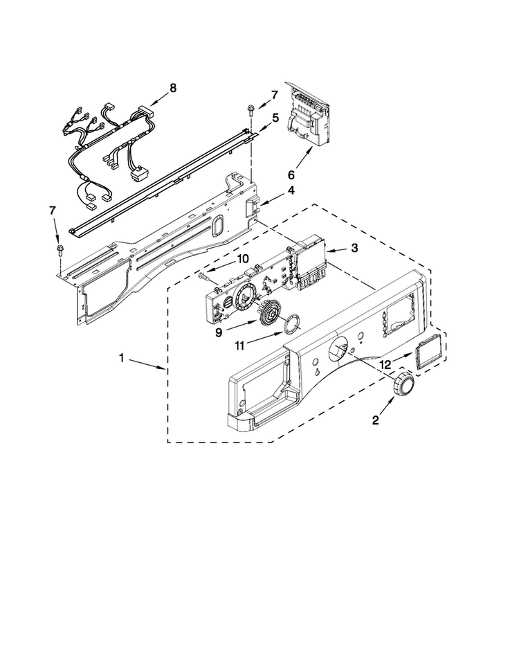 Control Panel Parts Diagram and Parts List for MHWE250XL00  Maytag Washer