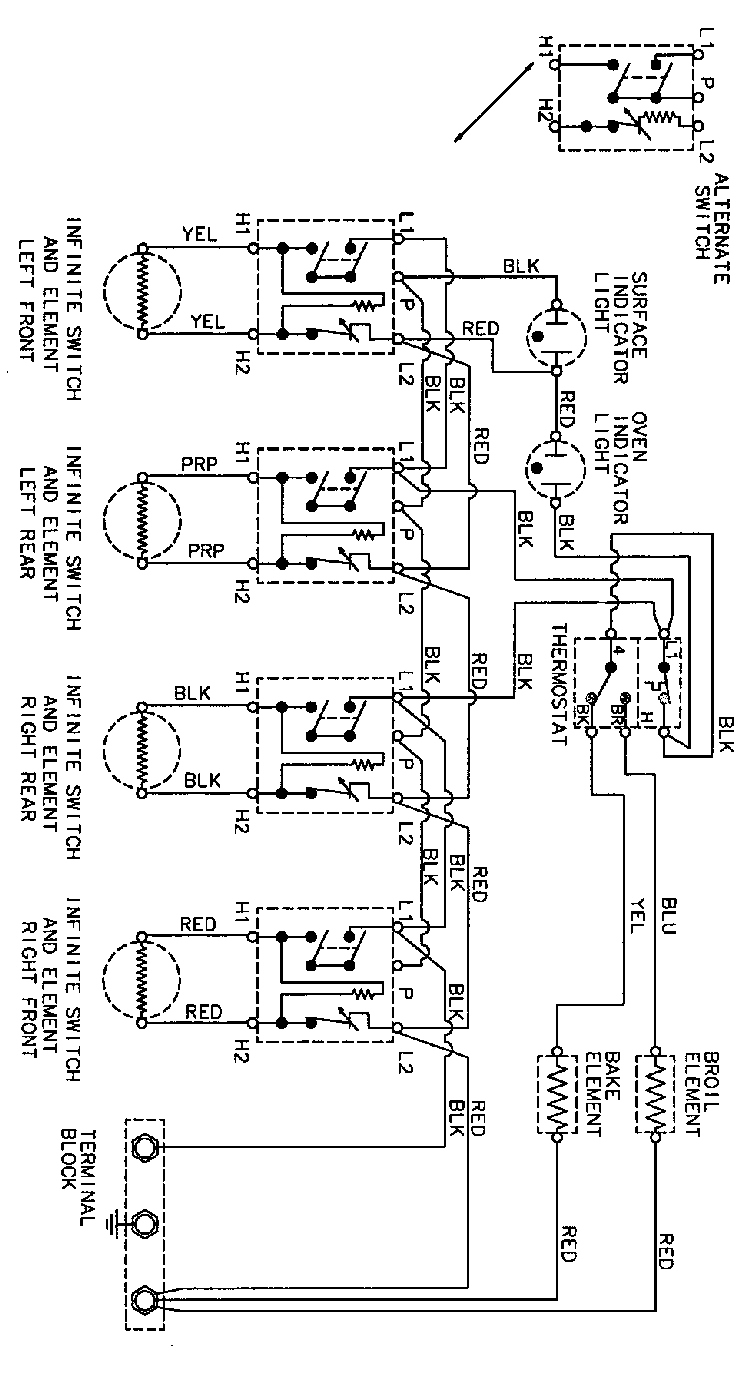Wiring Information Diagram and Parts List for GER1100AAH  Maytag Range