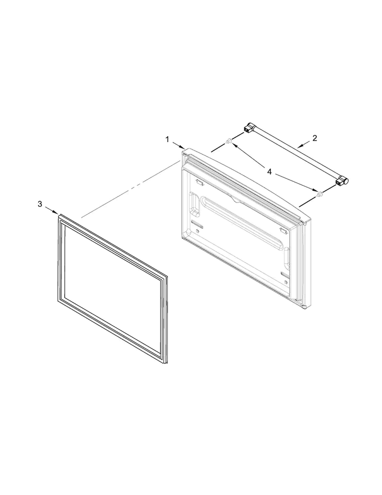Freezer Door Parts Diagram and Parts List for MFF2258DEH01  Maytag Refrigerator