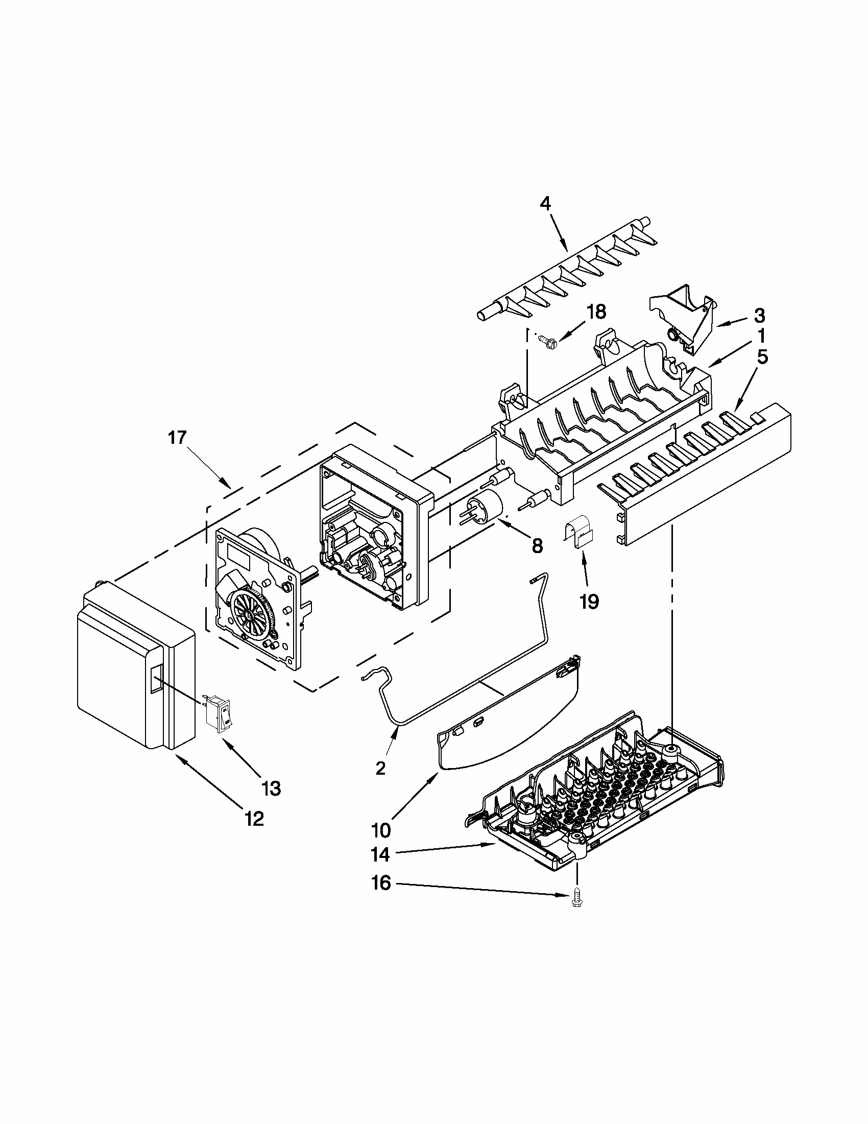 Icemaker Parts Diagram and Parts List for MFI2269VEW7  Maytag Refrigerator