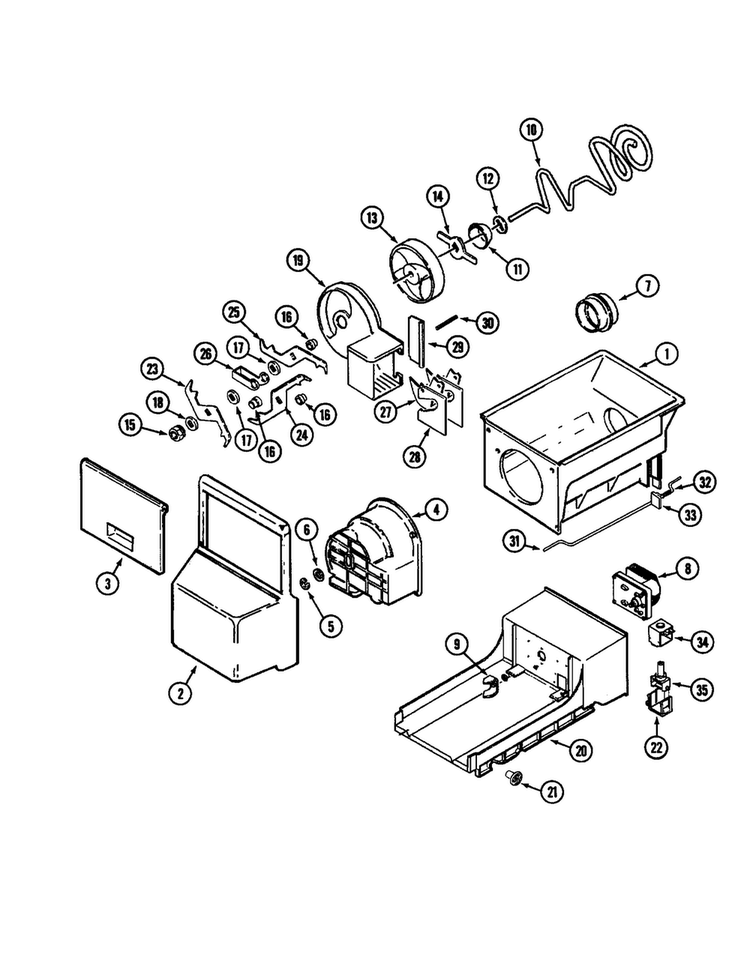 Ice Bin Diagram and Parts List for JSD2574ARA  Jenn-Air Refrigerator