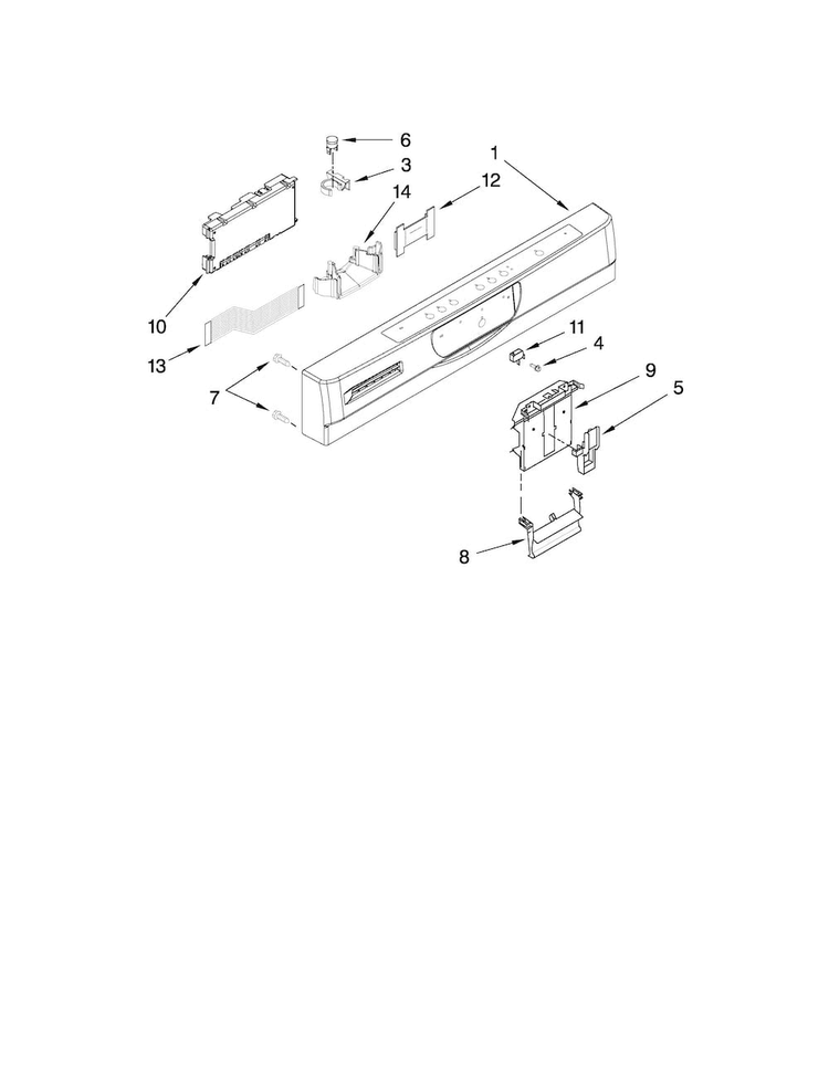 Control Panel And Latch Parts Diagram and Parts List for JDB3000AWB3  Jenn-Air Dishwasher