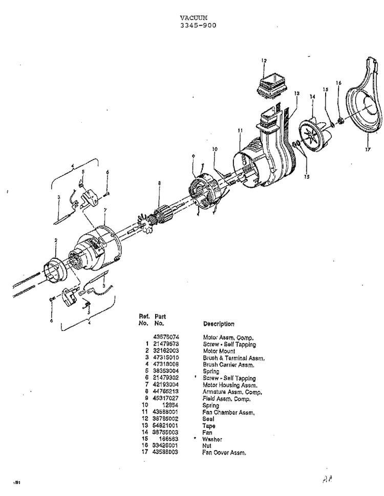 Vacuum Page 7 Diagram and Parts List for U3345-900  Hoover Upright Vacuum