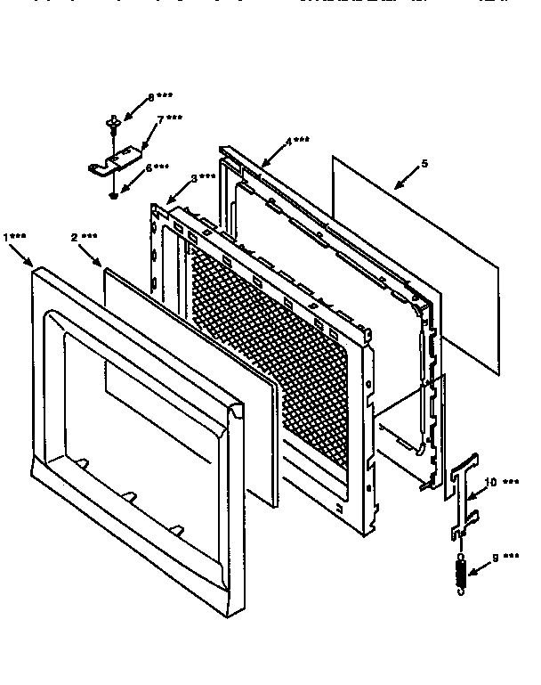 Door Diagram and Parts List for 56566101690  Kenmore Microwave