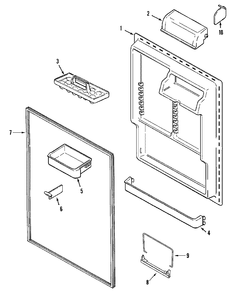 FRESH FOOD INNER DOOR Diagram and Parts List for GT1928PAHW  Maytag Refrigerator