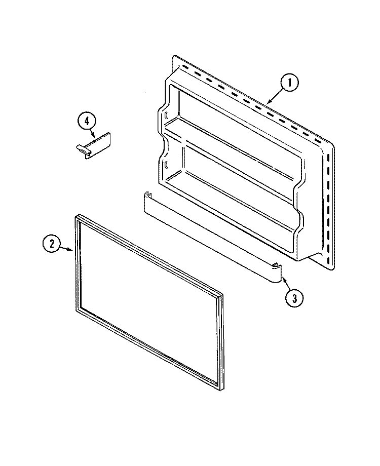 FREEZER INNER DOOR Diagram and Parts List for KSU5820NE  Maytag Refrigerator
