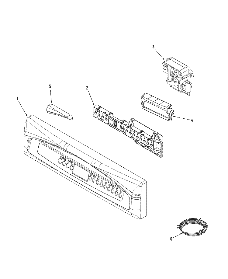 CONTROL PANEL Diagram and Parts List for MDB6658AWQ  Maytag Dishwasher