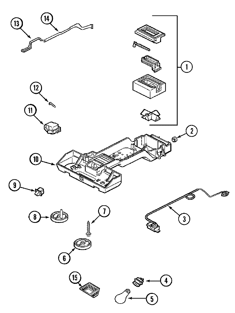 CONTROLS Diagram and Parts List for PTB2154FRQ  Maytag Refrigerator