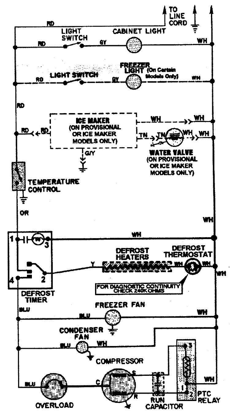 WIRING INFORMATION Diagram and Parts List for GT2427PEGW  Maytag Refrigerator