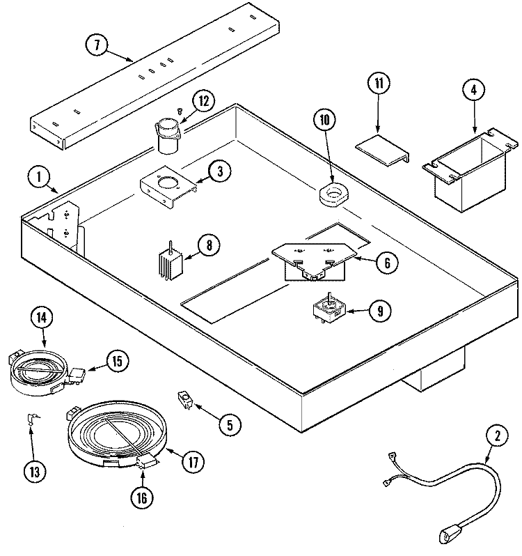 BODY Diagram and Parts List for JED8430ADB  Jenn-Air Cooktop