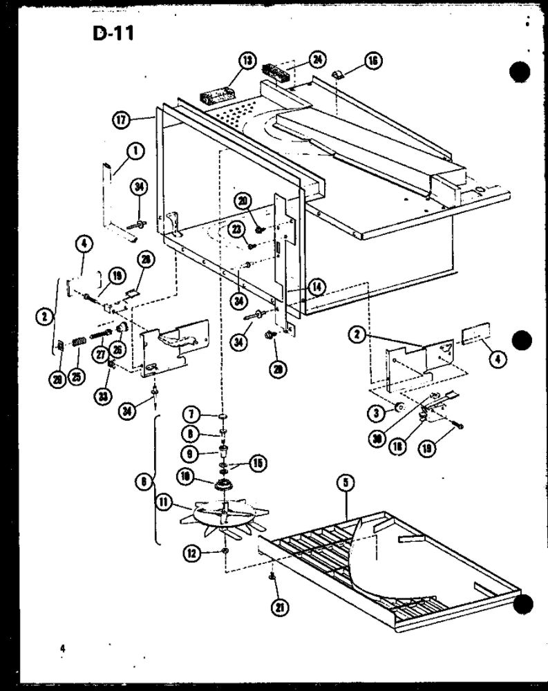 Antenna/Hardware Diagram and Parts List for RR-7B P74364-5M Amana Microwave