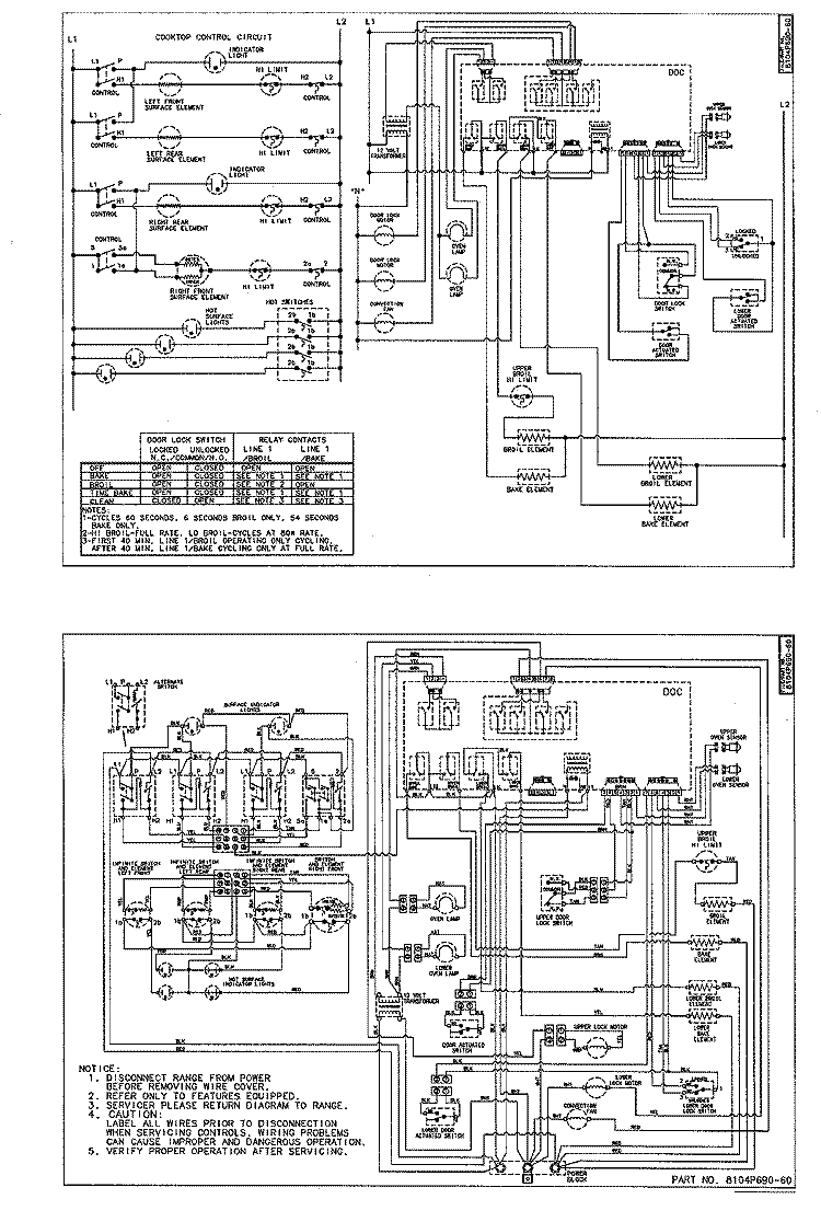 WIRING INFORMATION Diagram and Parts List for MER6870AAW  Maytag Range