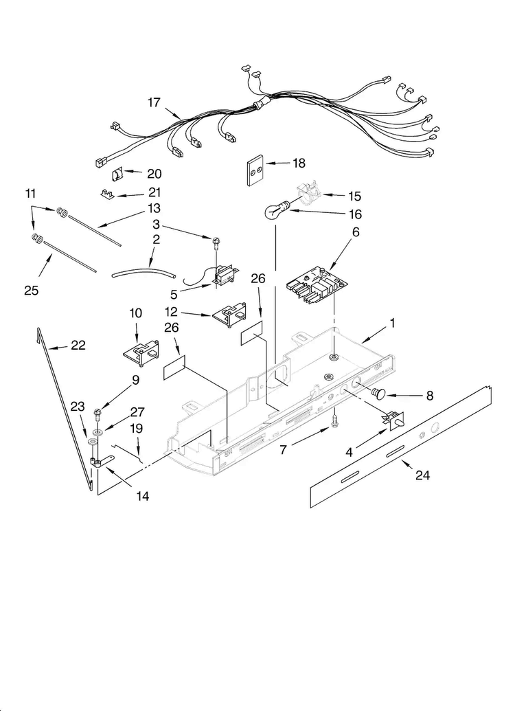 Control Parts Diagram and Parts List for MSD2576VEW00  Maytag Refrigerator