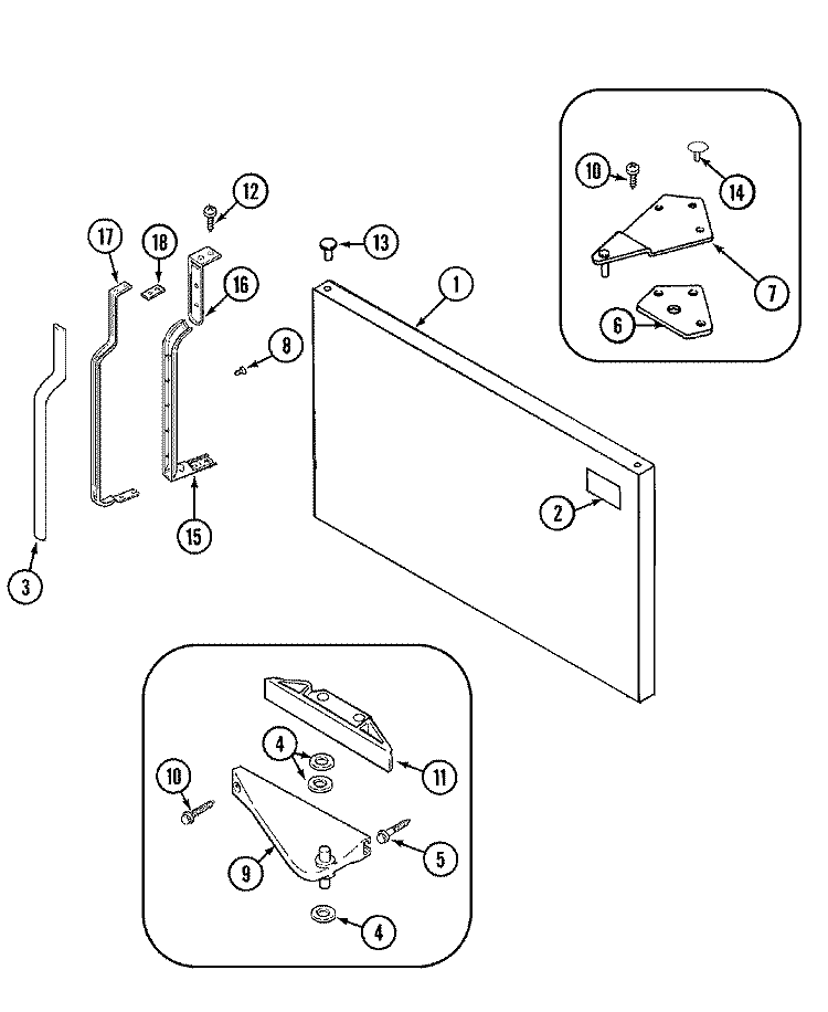 FREEZER OUTER DOOR Diagram and Parts List for PTB1950DEW  Maytag Refrigerator