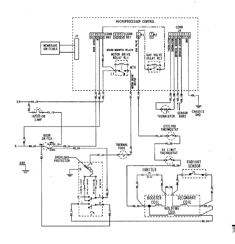 WIRING INFORMATION (AT SERIES 34) Diagram and Parts List for MDG7500AWQ  Maytag Dryer