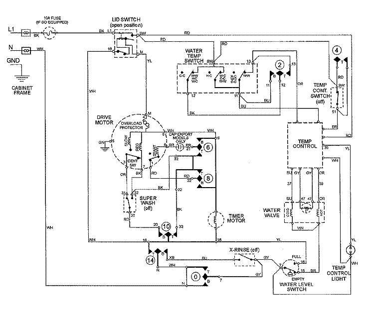 WIRING INFORMATION Diagram and Parts List for MAV7200AWW  Maytag Washer