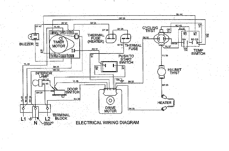 WIRING INFORMATION Diagram and Parts List for MDE6200AYW  Maytag Dryer