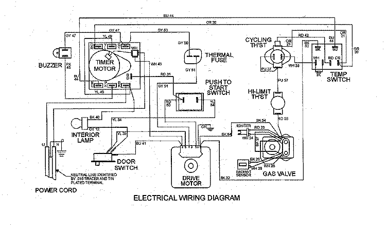 WIRING INFORMATION Diagram and Parts List for MDG6200AWQ  Maytag Dryer