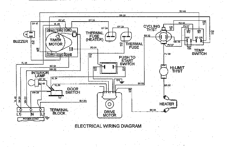 WIRING INFORMATION Diagram and Parts List for MDE6200AZW  Maytag Dryer