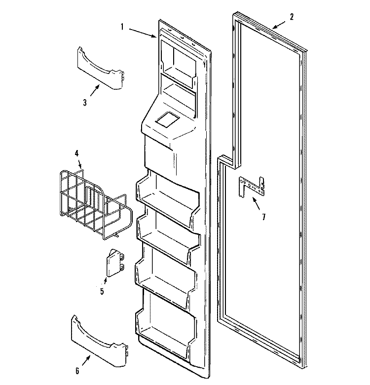 FREEZER INNER DOOR Diagram and Parts List for AZ2727GIHB  Maytag Refrigerator
