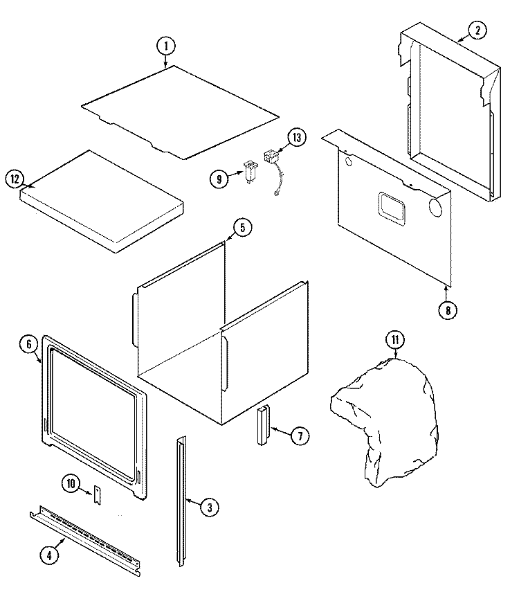 BODY Diagram and Parts List for JMW9530BAW  Jenn-Air Microwave Oven Combo