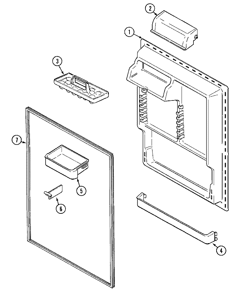 FRESH FOOD INNER DOOR Diagram and Parts List for PTB19AAFRQ  Maytag Refrigerator