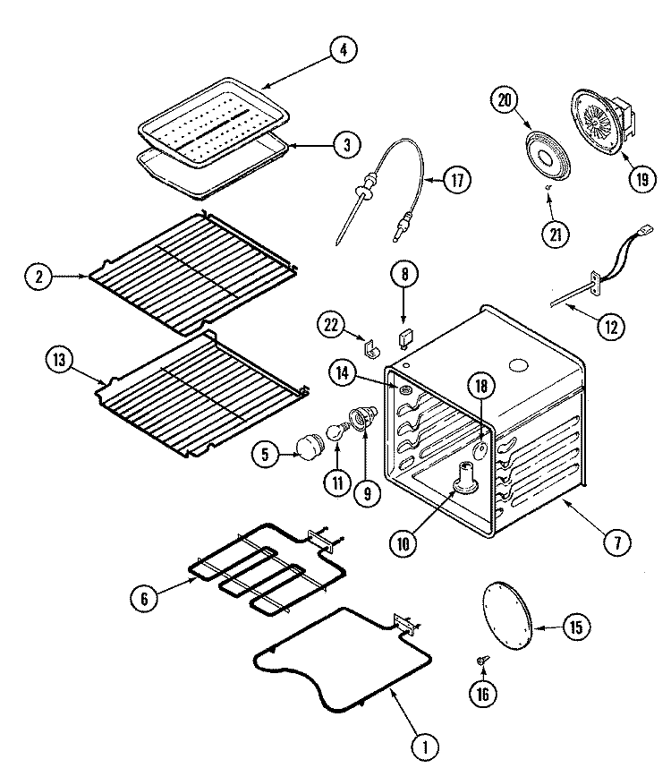 OVEN Diagram and Parts List for ACB6280AS  Amana Wall Oven