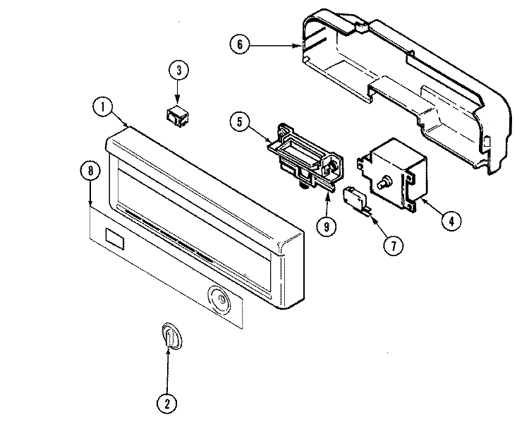 CONTROL PANEL Diagram and Parts List for DWC7302ABB  Maytag Dishwasher