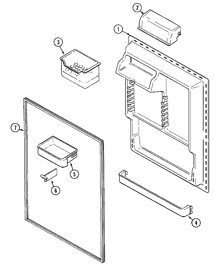 FRESH FOOD INNER DOOR Diagram and Parts List for PTB2154FRQ  Maytag Refrigerator