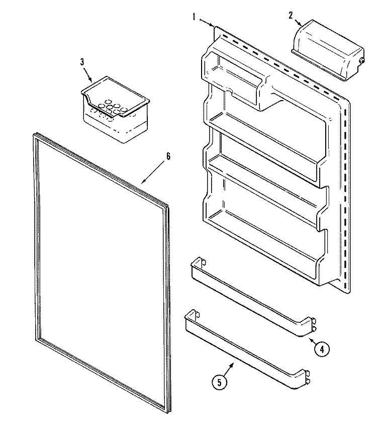 FRESH FOOD INNER DOOR Diagram and Parts List for PTB2149FRQ  Maytag Refrigerator
