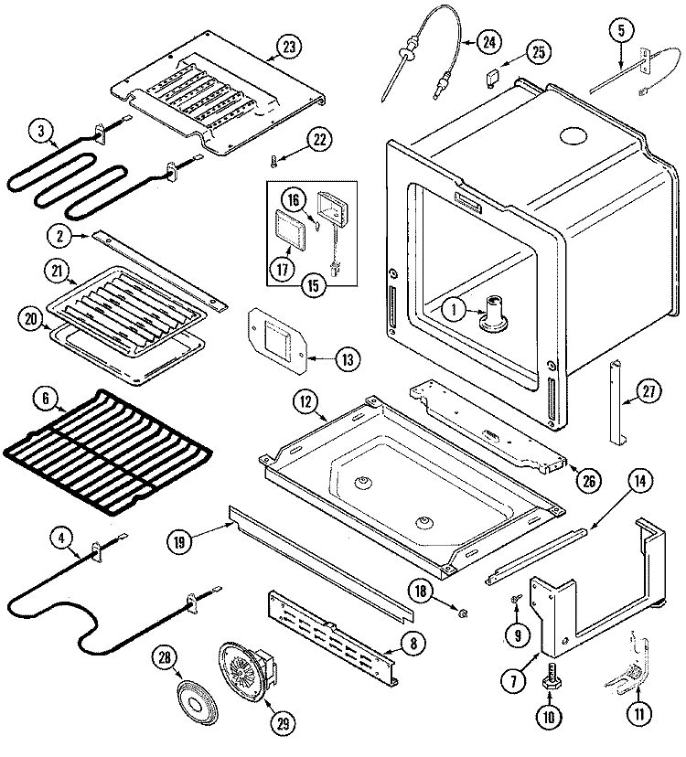 OVEN / BASE Diagram and Parts List for JES8850AAQ  Jenn-Air Range