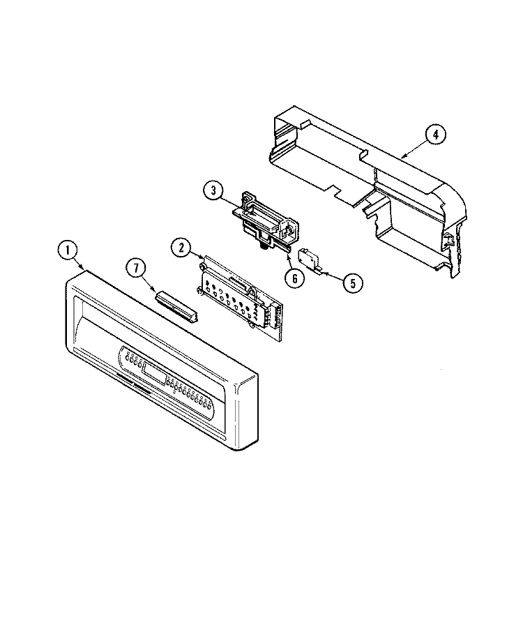 CONTROL PANEL Diagram and Parts List for MDC5100AWB  Maytag Dishwasher