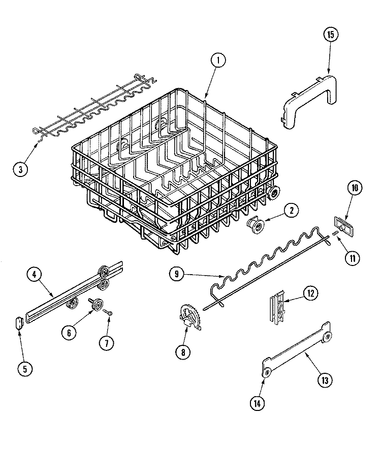 UPPER RACK & TRACK ASSEMBLY Diagram and Parts List for MDB7130AWB  Maytag Dishwasher