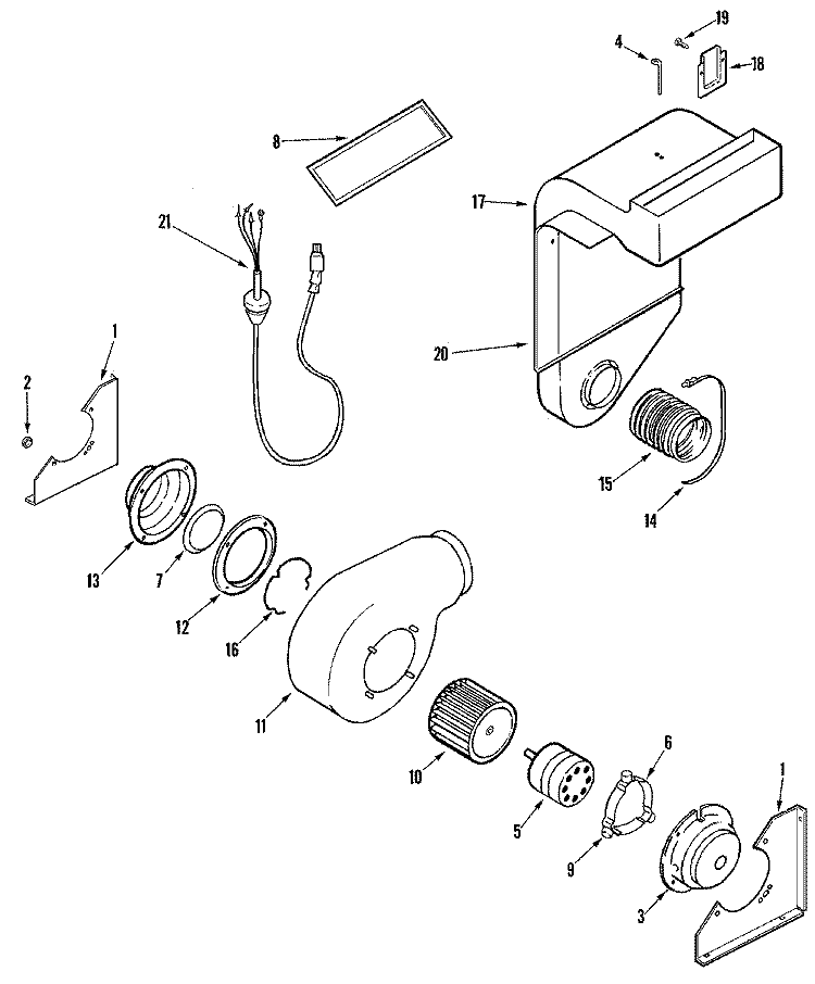 BLOWER ASSEMBLY (PLENUM) Diagram and Parts List for JDS9860AAB  Jenn-Air Range