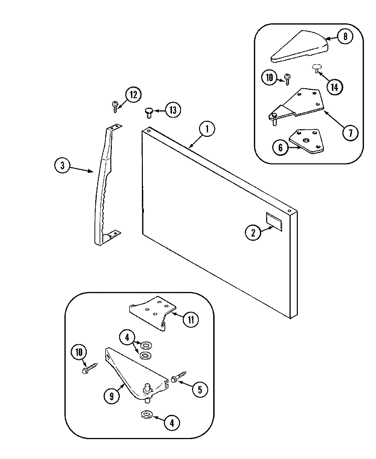 FREEZER OUTER DOOR Diagram and Parts List for GT1928PAGW  Maytag Refrigerator