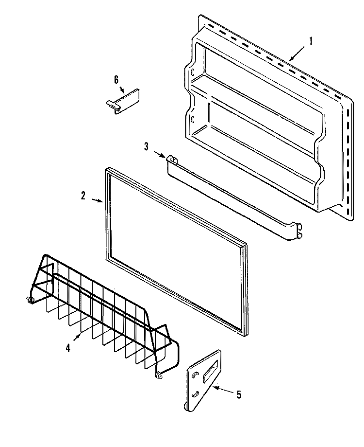 FREEZER INNER DOOR Diagram and Parts List for MTB1956FEQ  Maytag Refrigerator