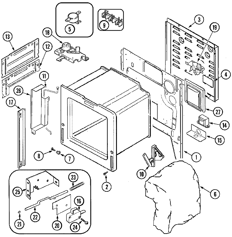 BODY Diagram and Parts List for JDS9860AAB  Jenn-Air Range