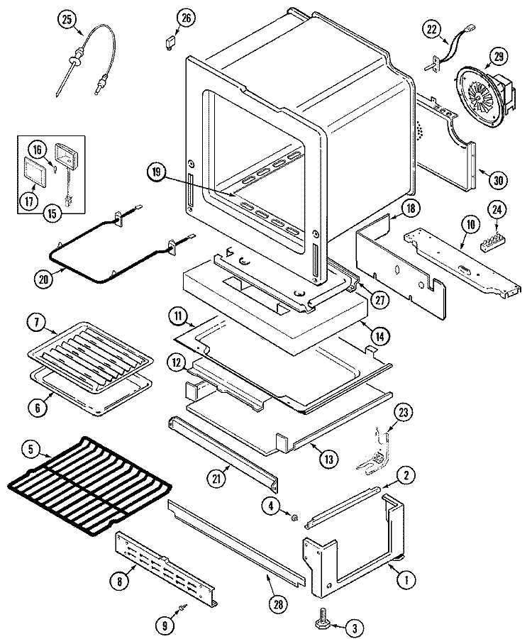 OVEN / BASE Diagram and Parts List for JGS8850ADQ  Jenn-Air Range