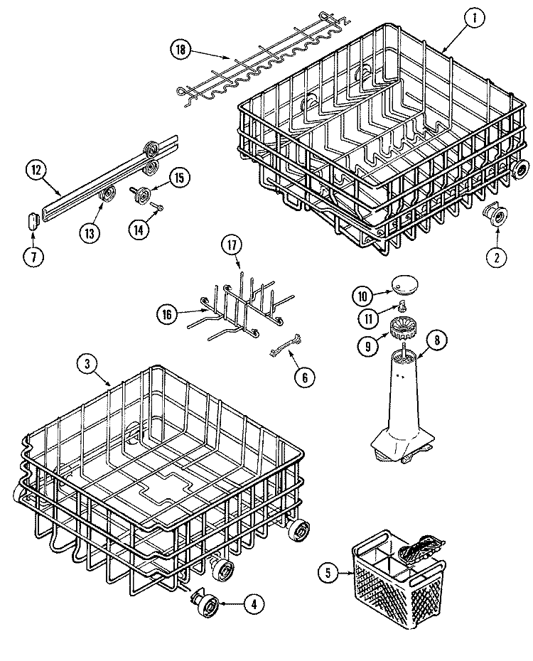 TRACK & RACK ASSEMBLY Diagram and Parts List for MDBD850AWB  Maytag Dishwasher