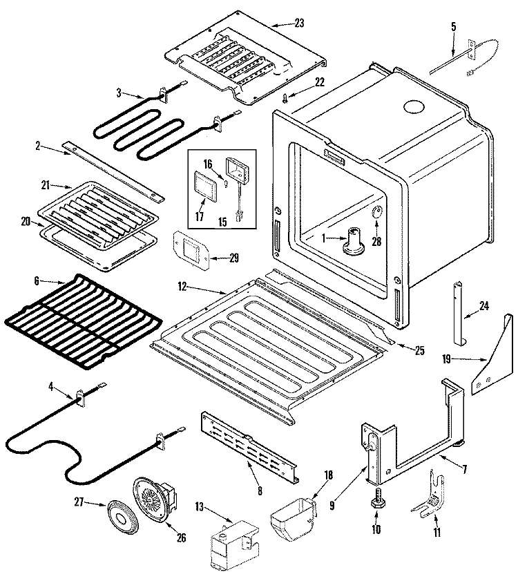 OVEN / BASE (ACP) Diagram and Parts List for JDS9860ACP  Jenn-Air Range