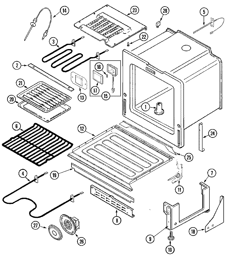OVEN / BASE Diagram and Parts List for JES9800AAS  Jenn-Air Range