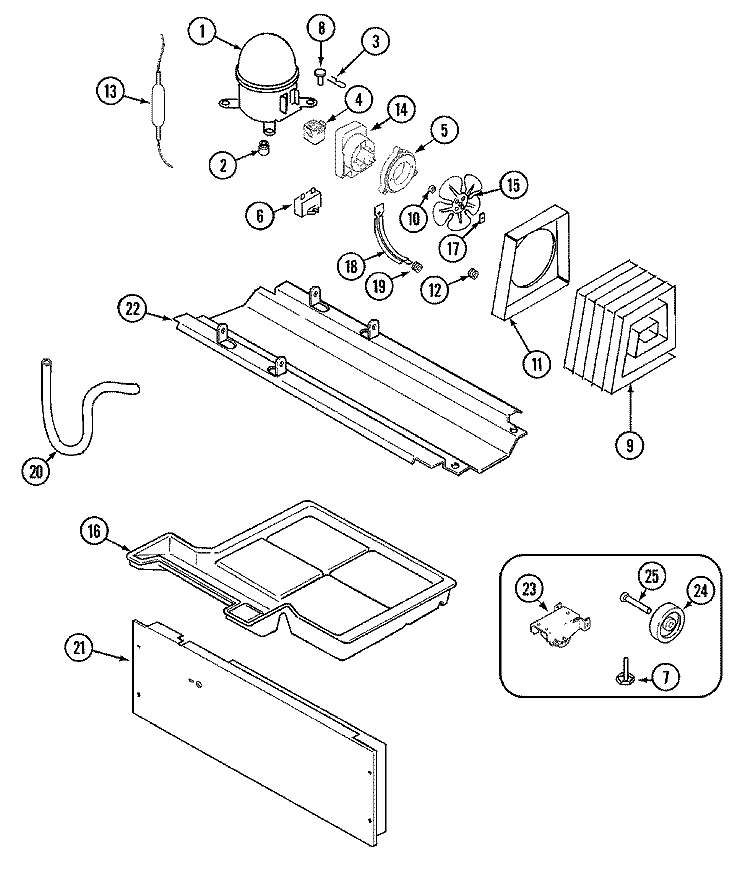 COMPRESSOR (CTN1511GEW REV.10 - 14) Diagram and Parts List for CTN1511GEW  Magic Chef Refrigerator