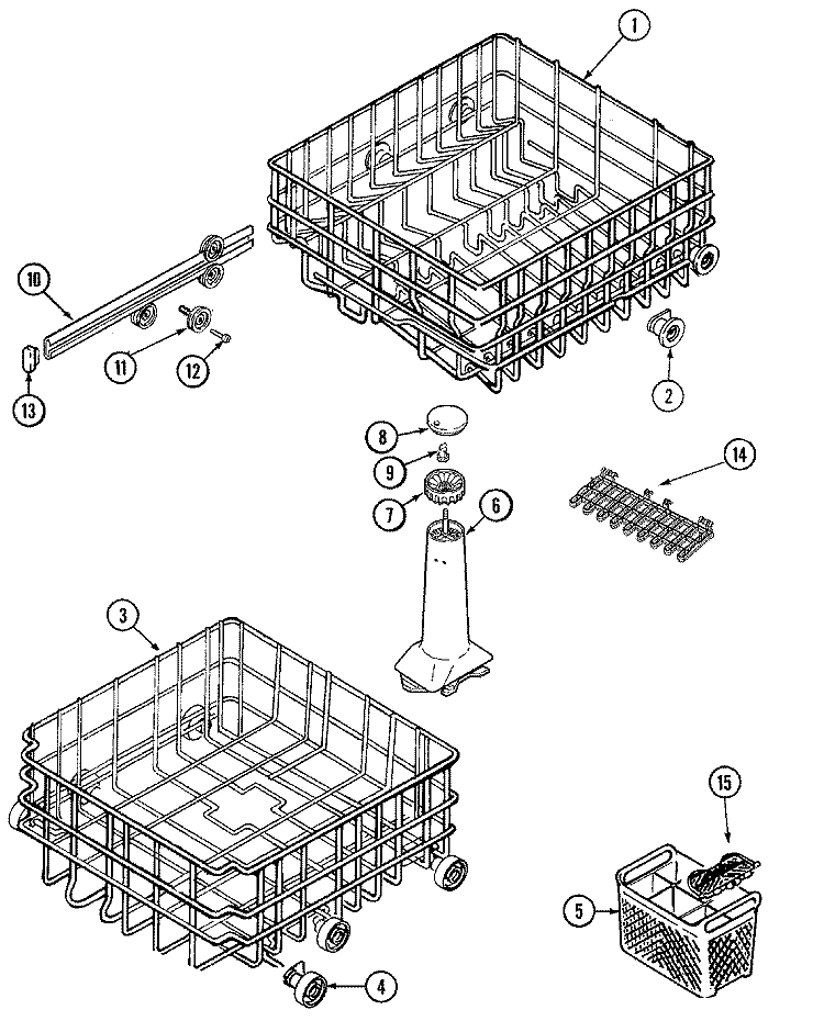 TRACK & RACK ASSEMBLY Diagram and Parts List for PDC3600AWX  Maytag Dishwasher