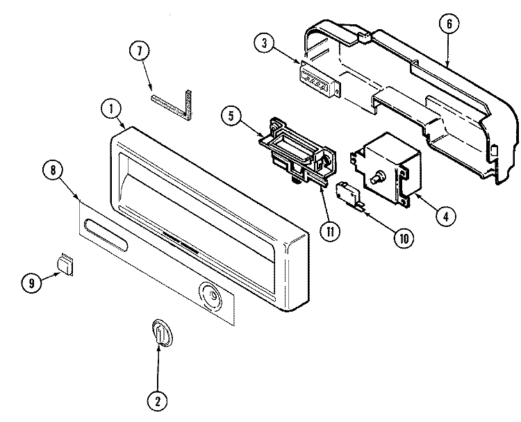CONTROL PANEL Diagram and Parts List for CDU510V  Crosley Dishwasher