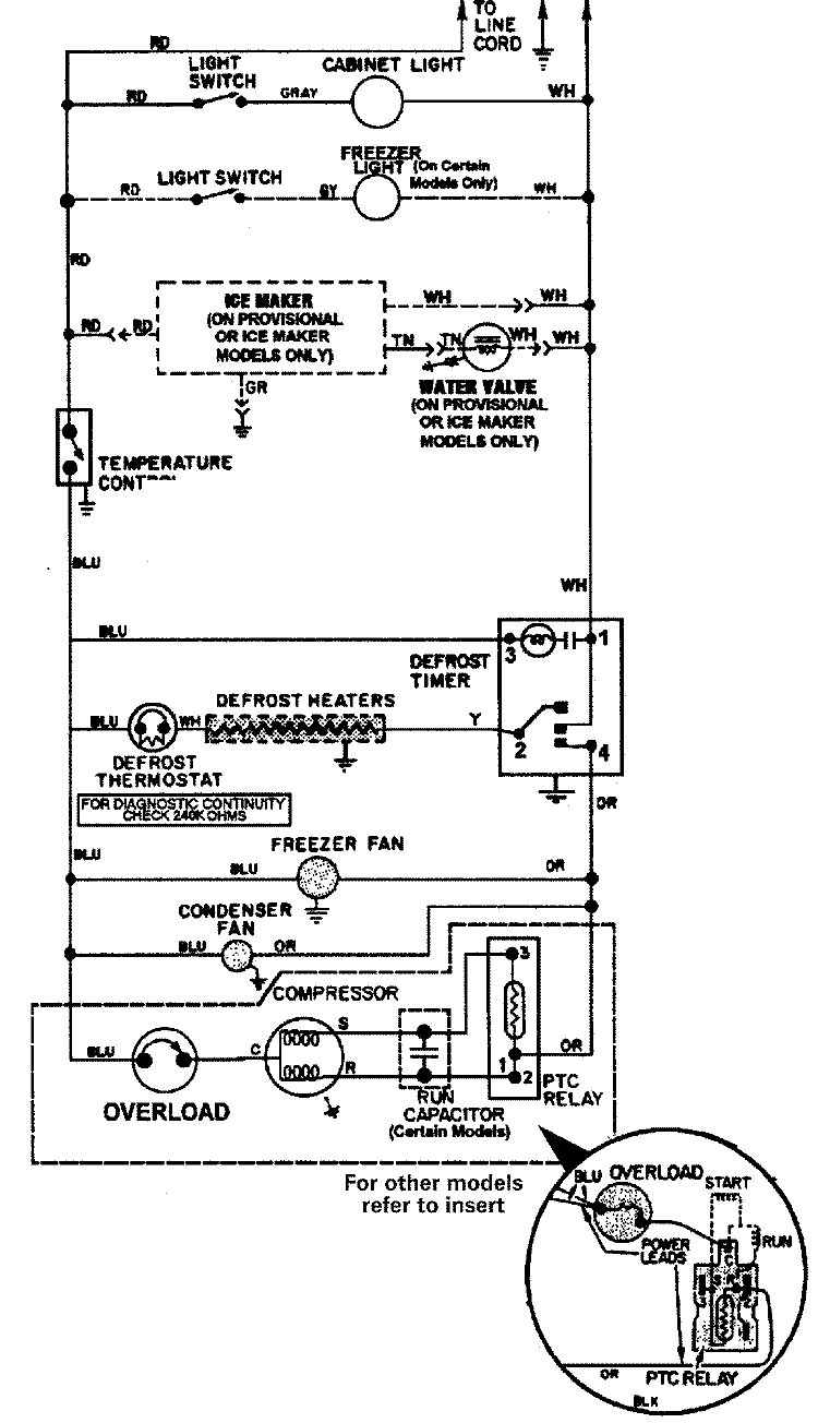 WIRING INFORMATION Diagram and Parts List for CT15F4W  Crosley Refrigerator